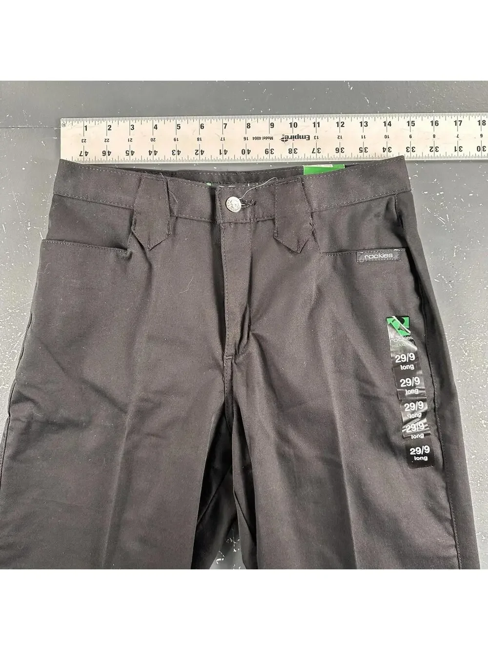 VTG Rockies Pants Women 29/9 Black Stretch Twill No Pocket 29x32 Inseam NWT USA - Picture 3 of 9